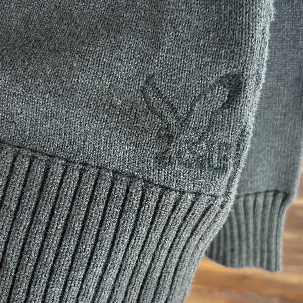 American Eagle Outfitters Dark Gray Quarter Zip Sweater Large - Picture 4 of 8